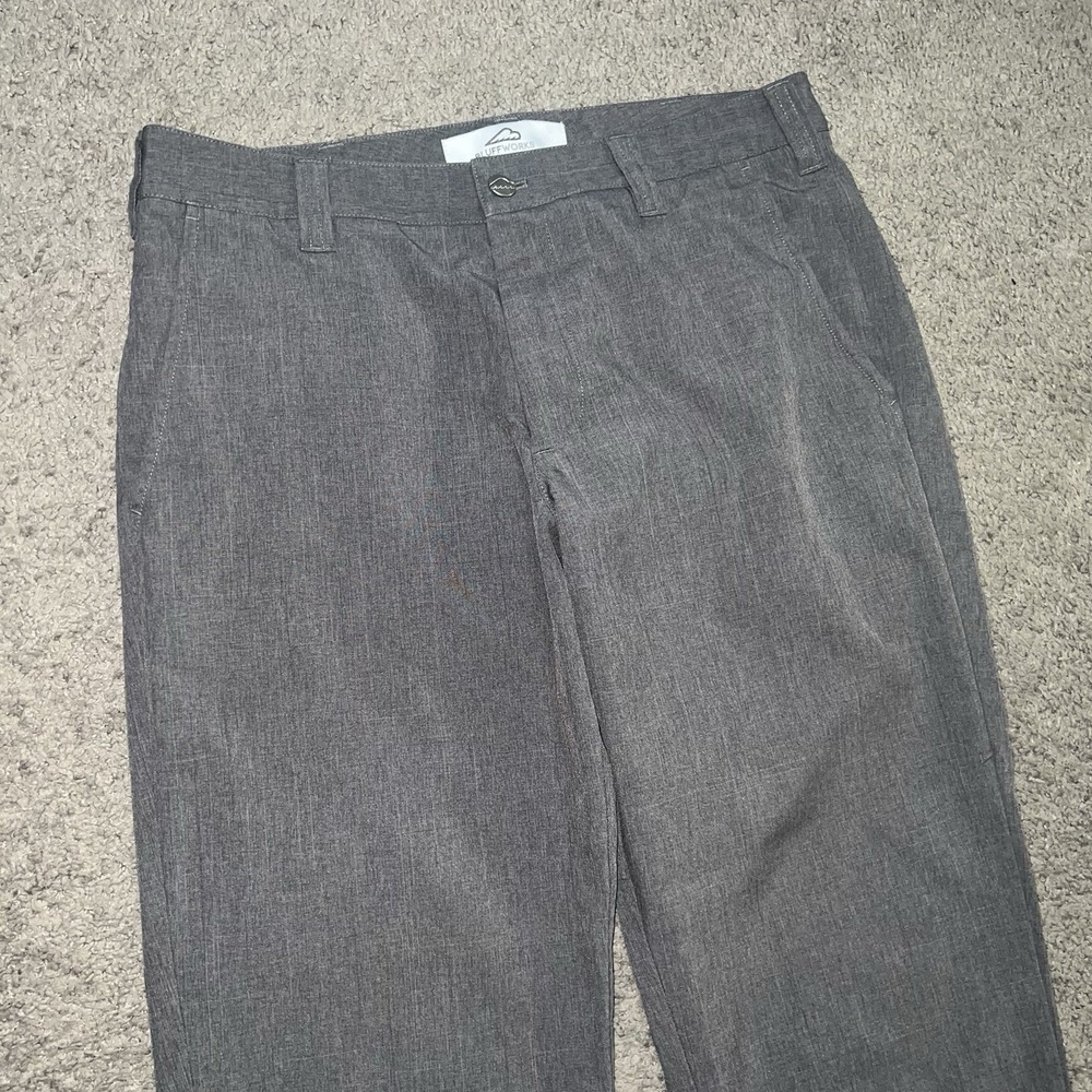 Bluffworks Pants Original Relaxed Fit Travel Chino Charcoal Grey Mens 31x32